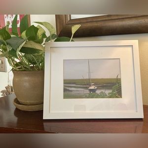 Framed Color Photography “Dry Harbor” White Matted Size 8x10 Home Decor